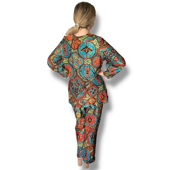 Vintage 60s Psychedelic Lounge Set – Sears RN17573 – Mod Print Size L - Picture 10 of 10